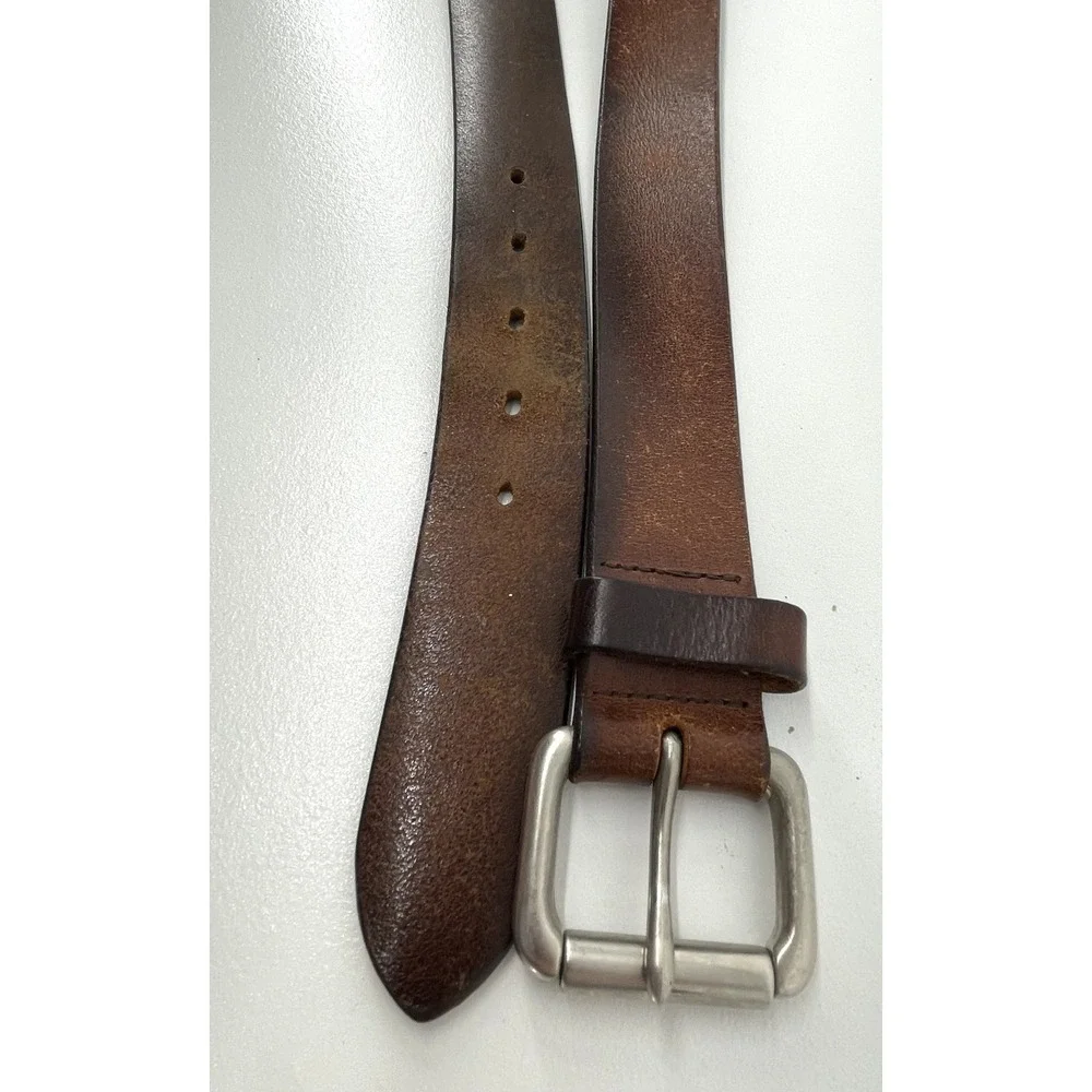 Vintage Brown Leather Men's Size 38-40 USA Distressed 1 1/2
